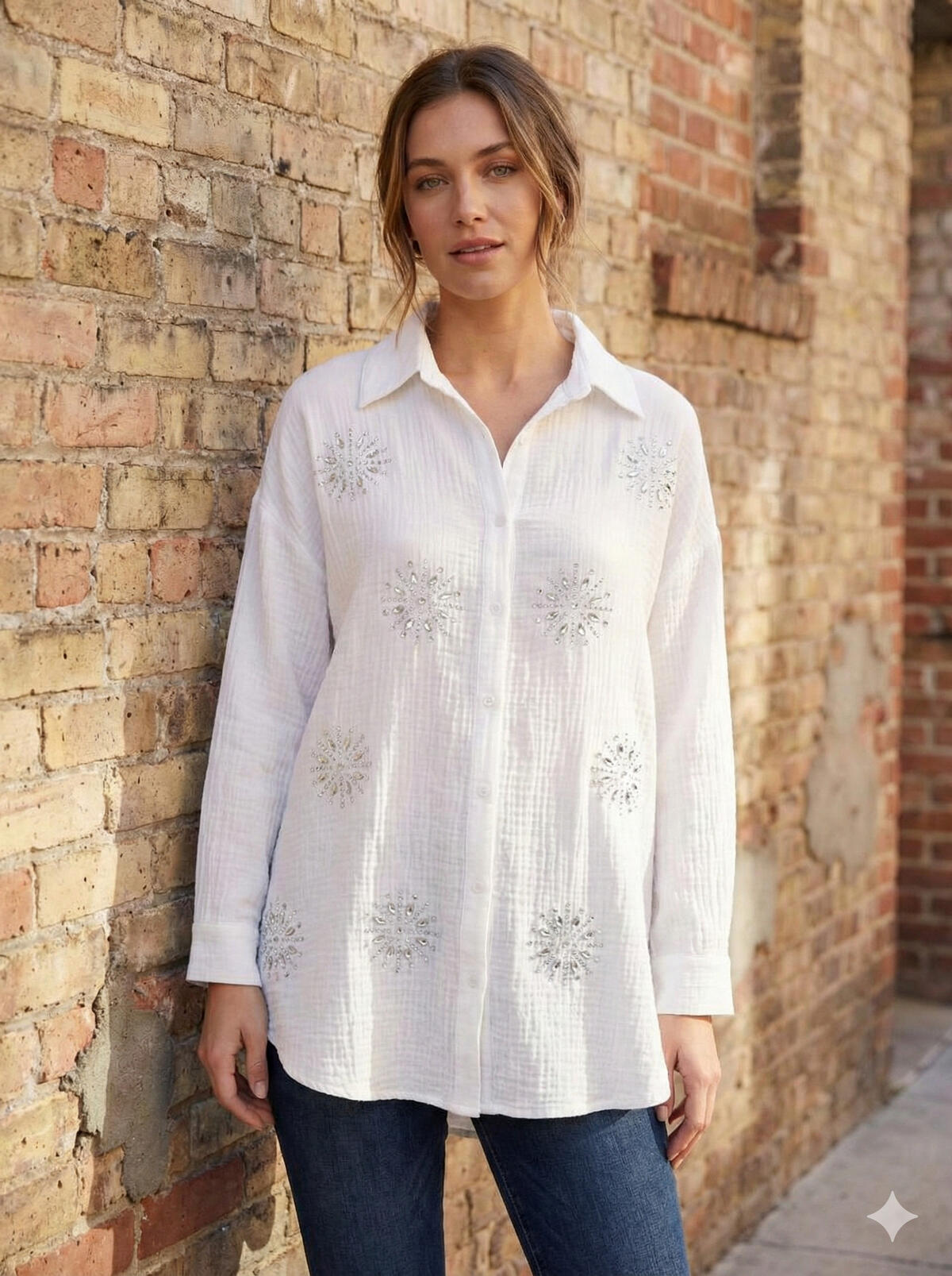 Camisa algodón con tachas