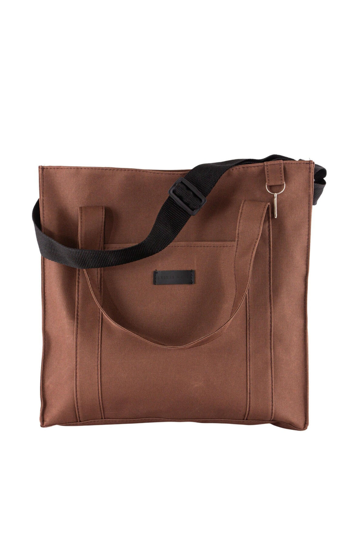 Cartera tote de gabardina con bolsillo