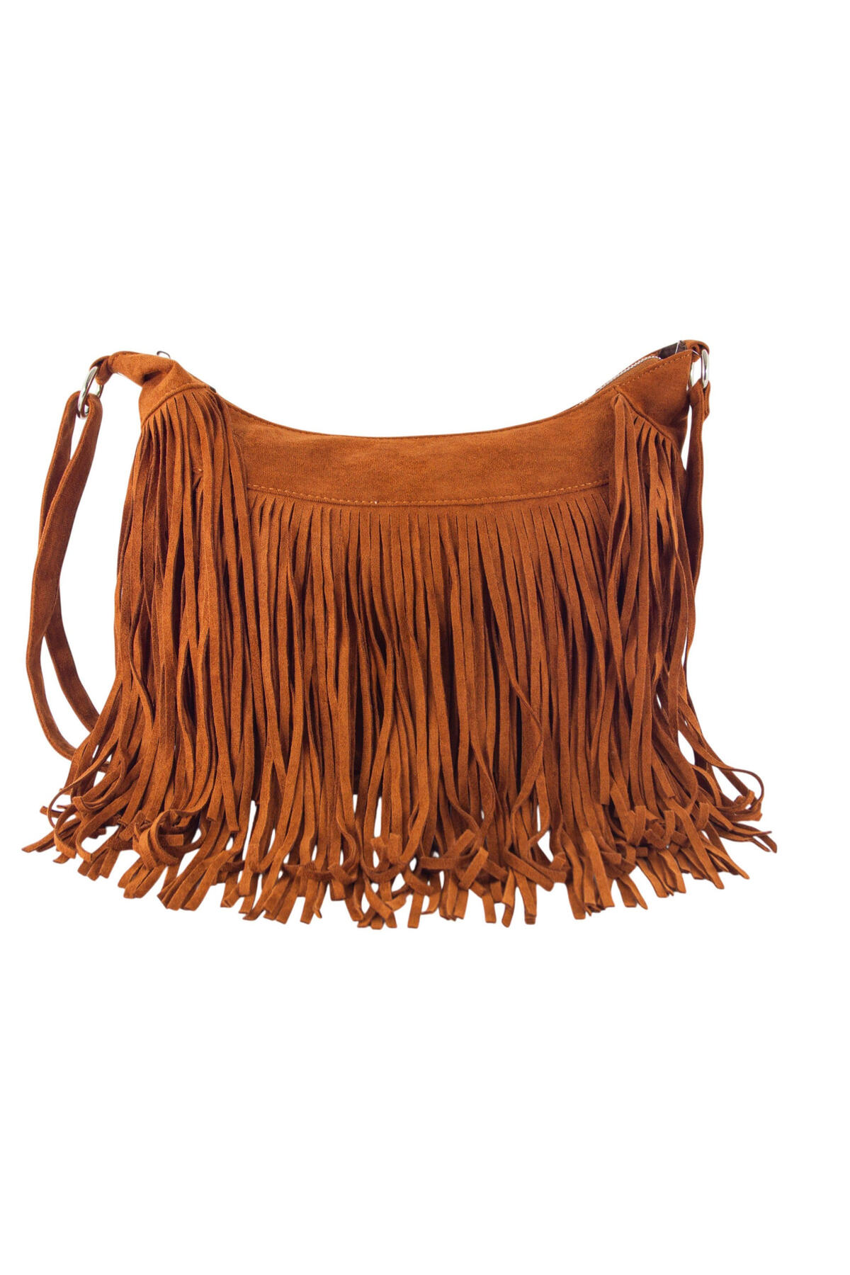 Bolso con flecos de gamuza importado