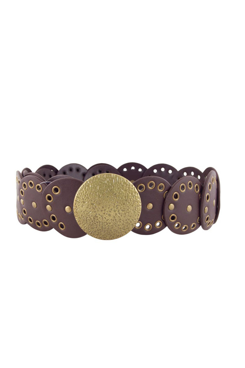 Cinturón faja circulo con chapon bronce importado