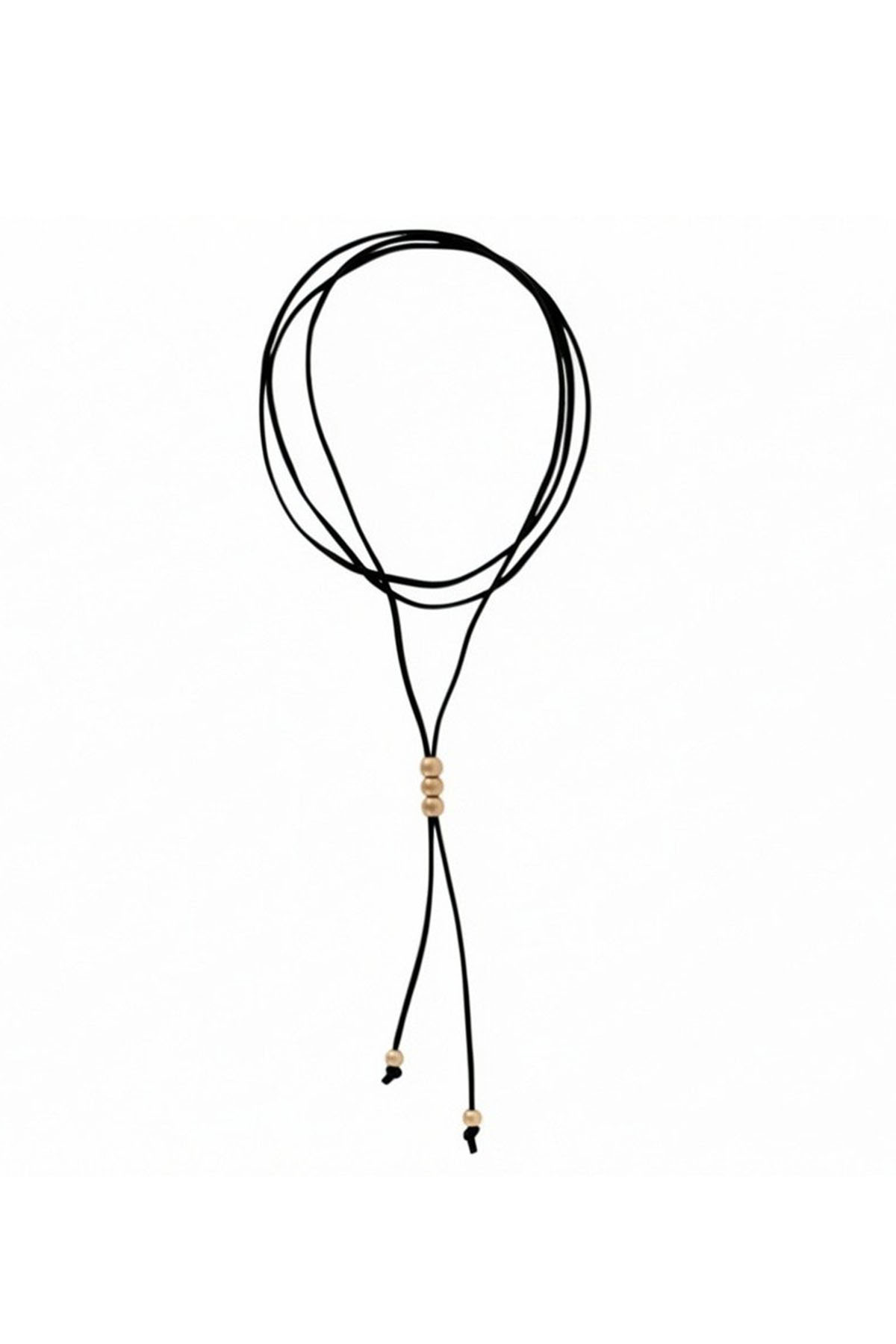 Choker corbatín 3 esferas bronce
