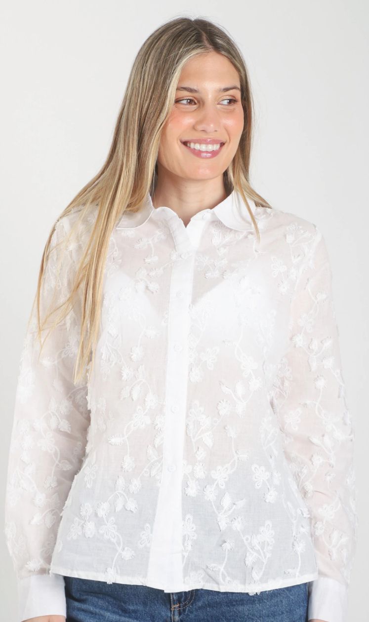 CAMISA FLORES RELIEVE IMPORTADO