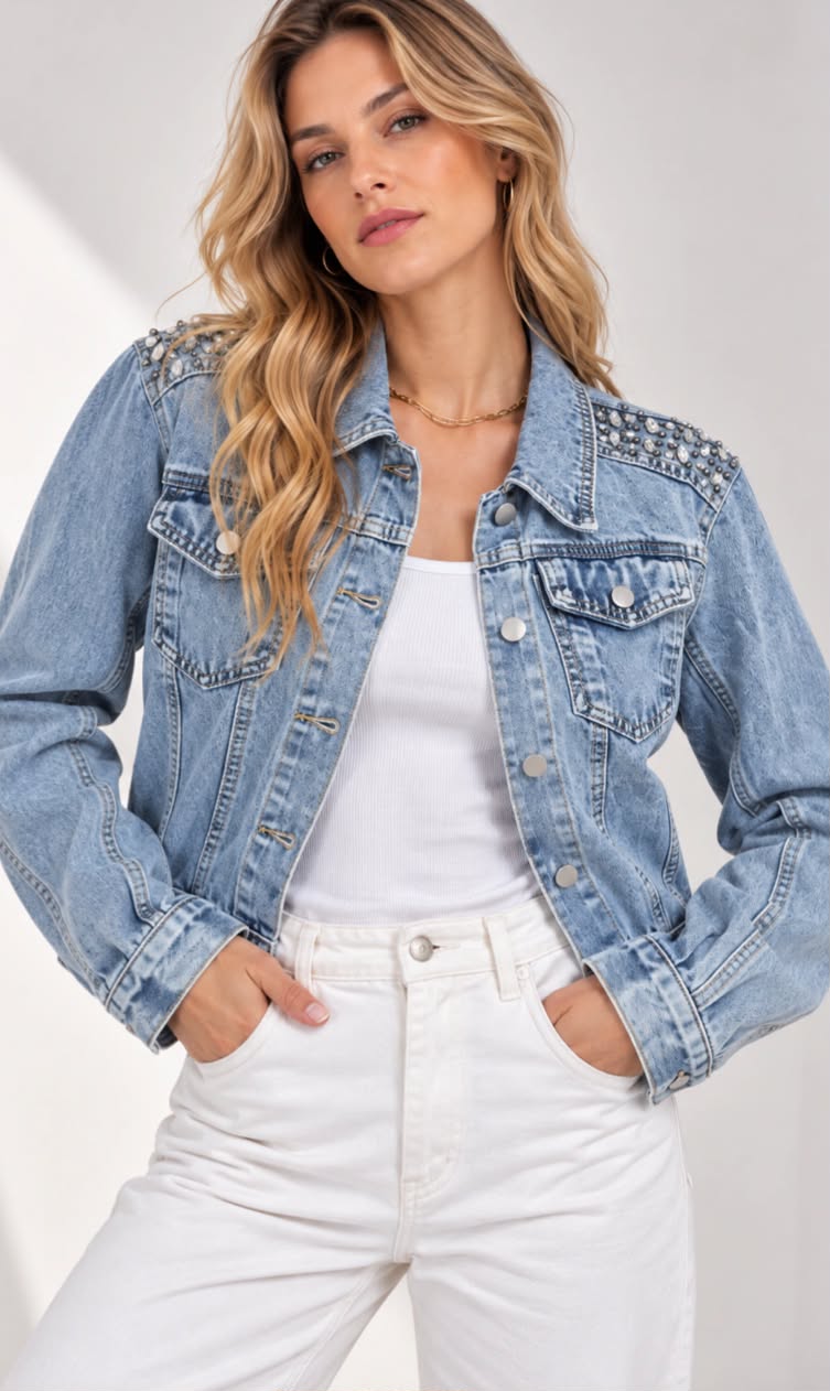 CAMPERA JEAN CON PIEDRAS IMPORTADO