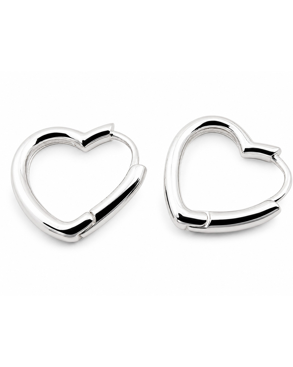 Aros argolla corazon acero blanco