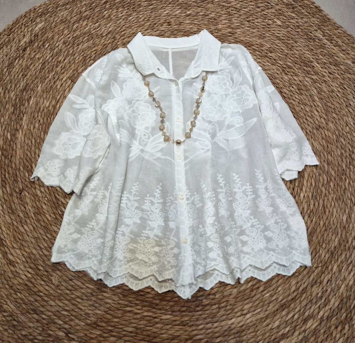 L010 CAM CROCHET ROSAS IMP
