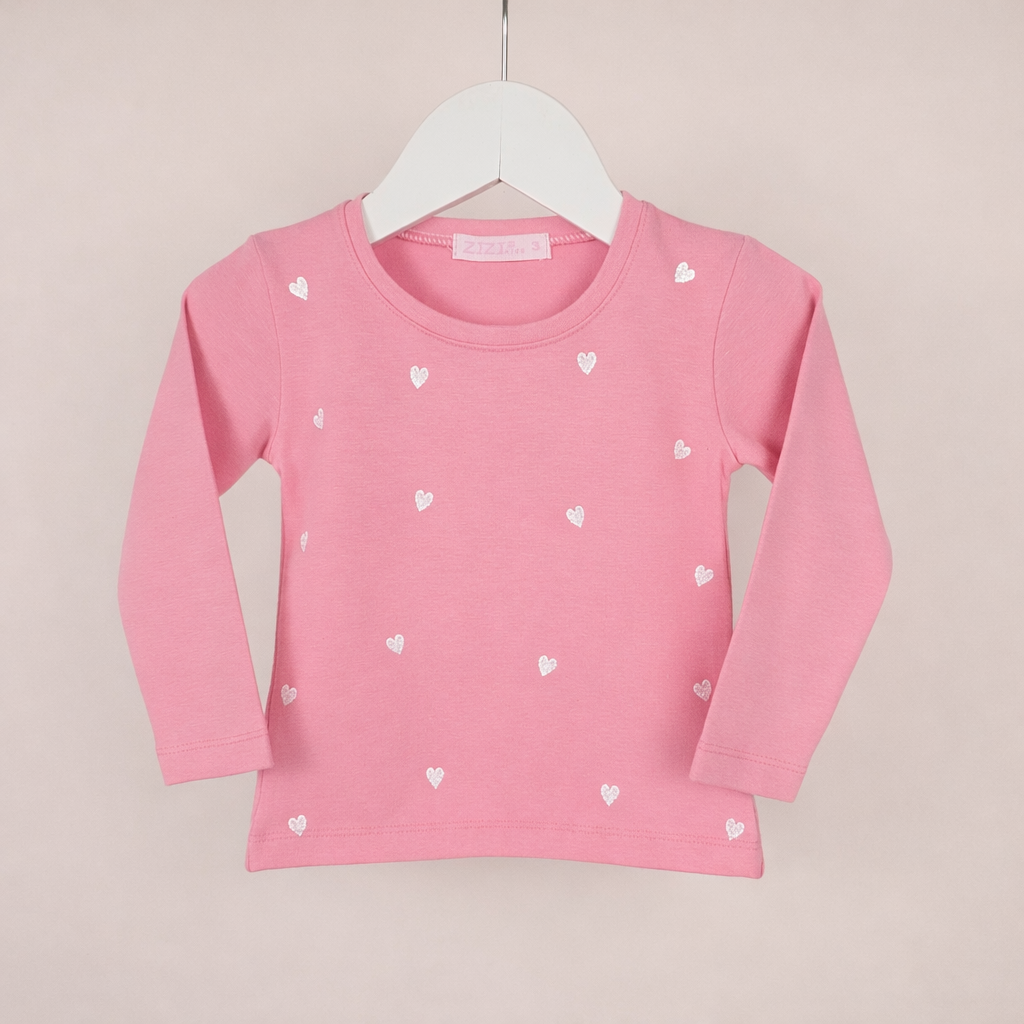 Camiseta Beba Corazones Salpicados Algodon Lycra