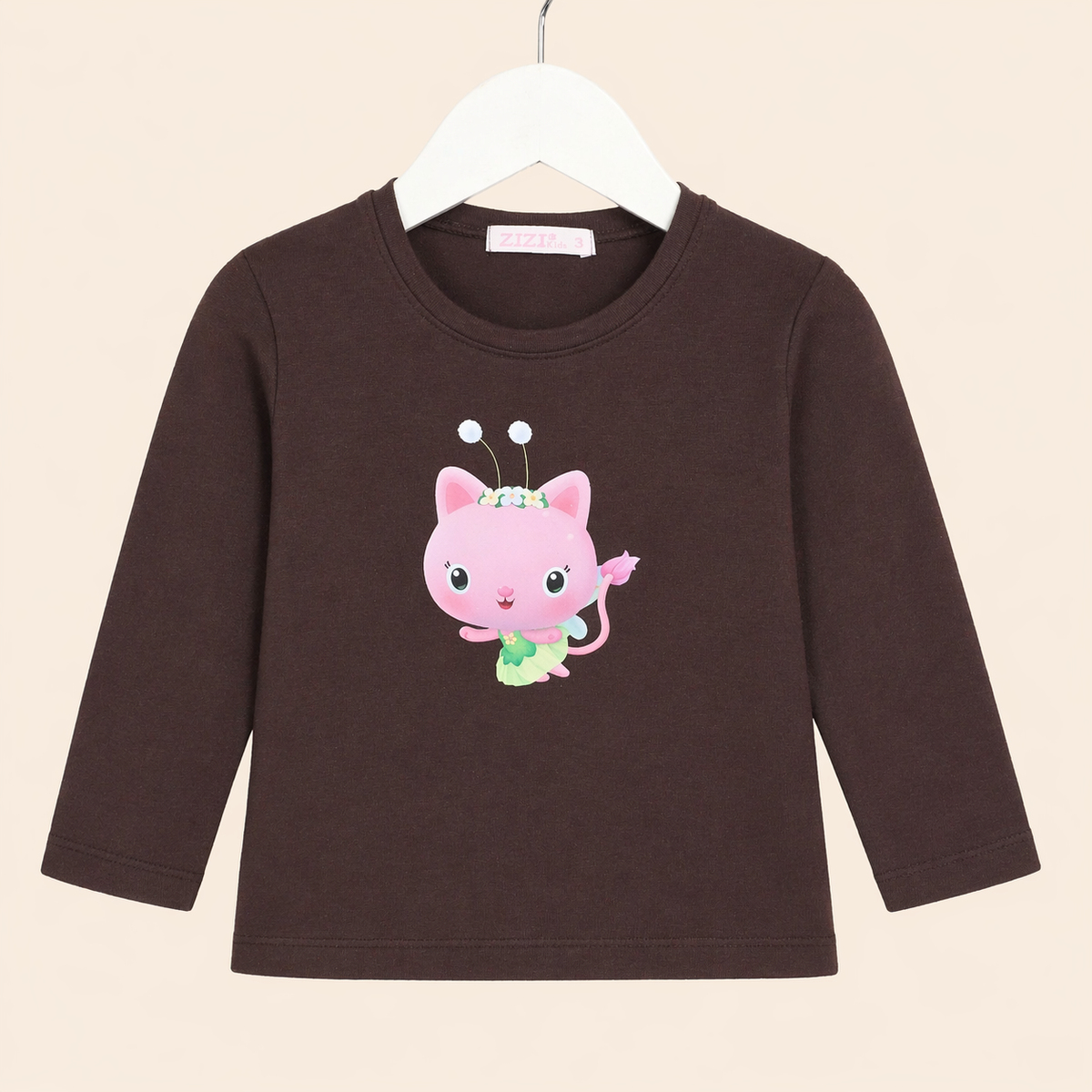 Camiseta Beba Gatita Rosa Algodon Lycra