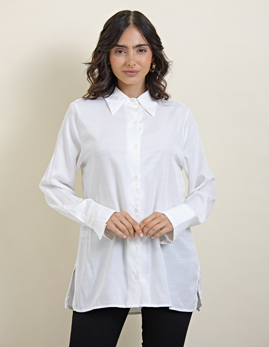 Camisa Saten Cocktail Blanco