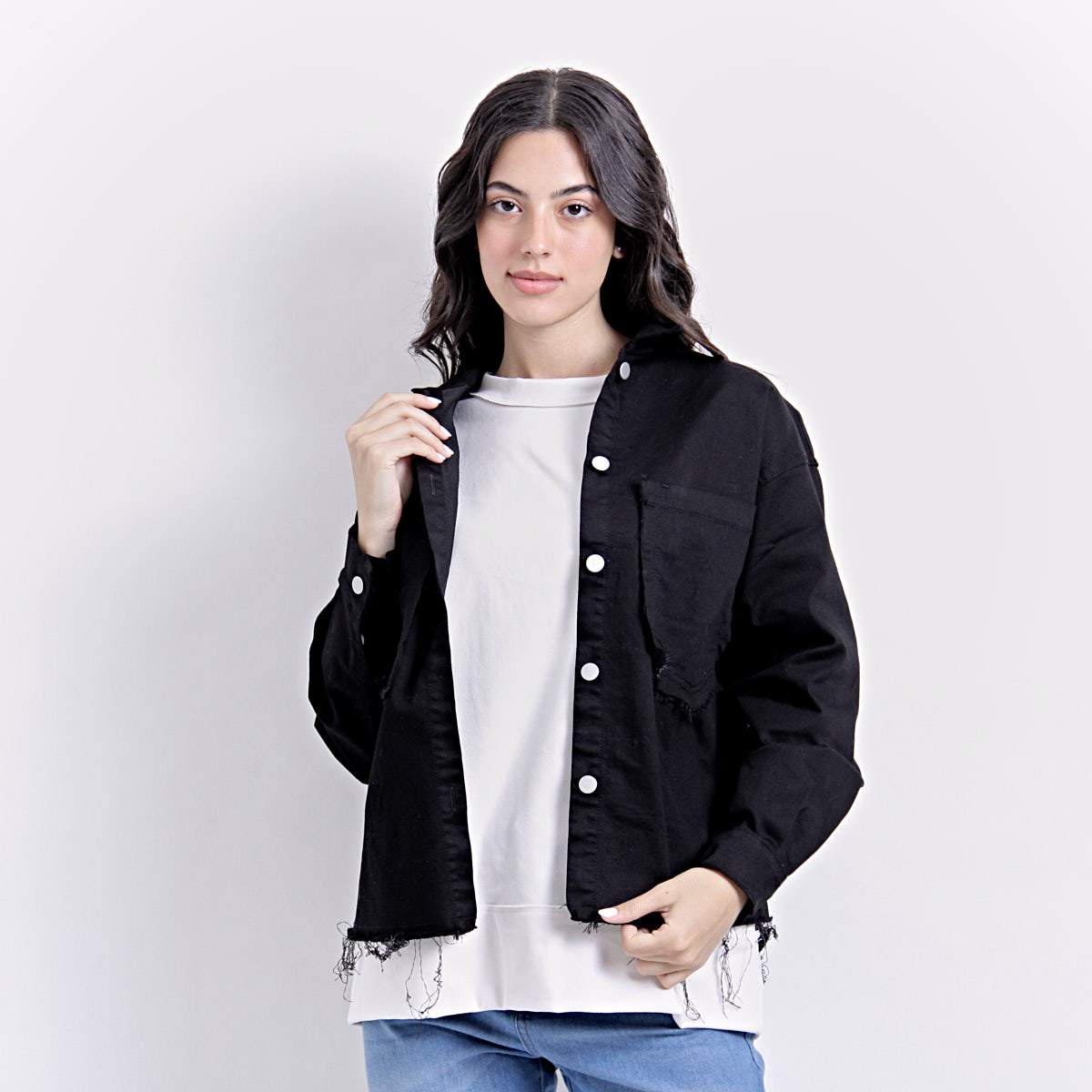 Camisaco oversize de gabardina