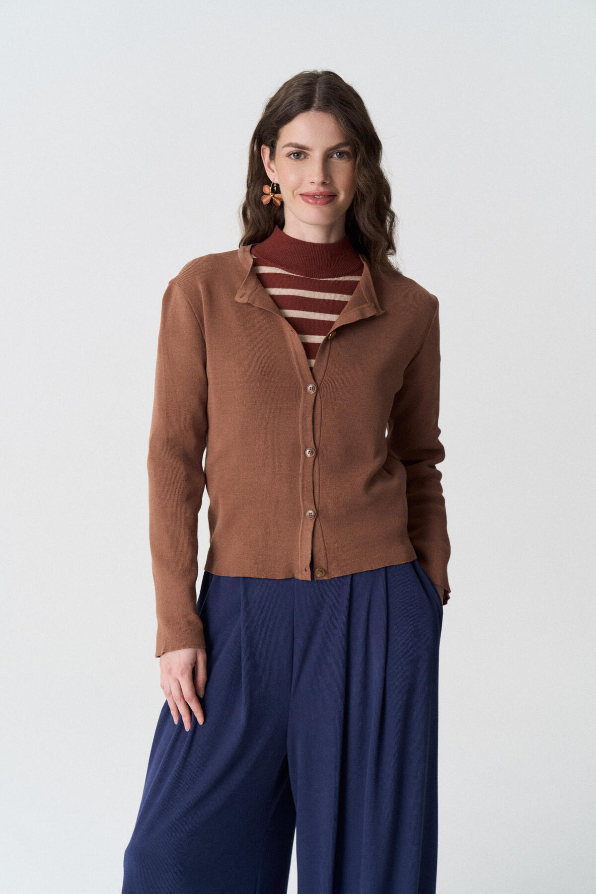 Cardigan Cuello Redondo Tejido