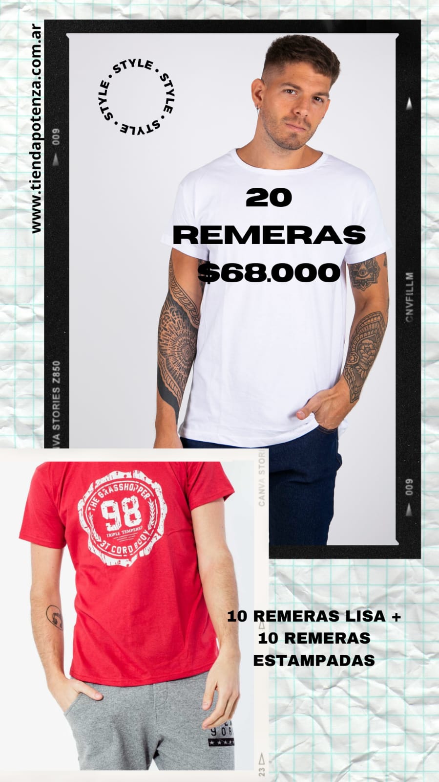 pack 20 remeras
