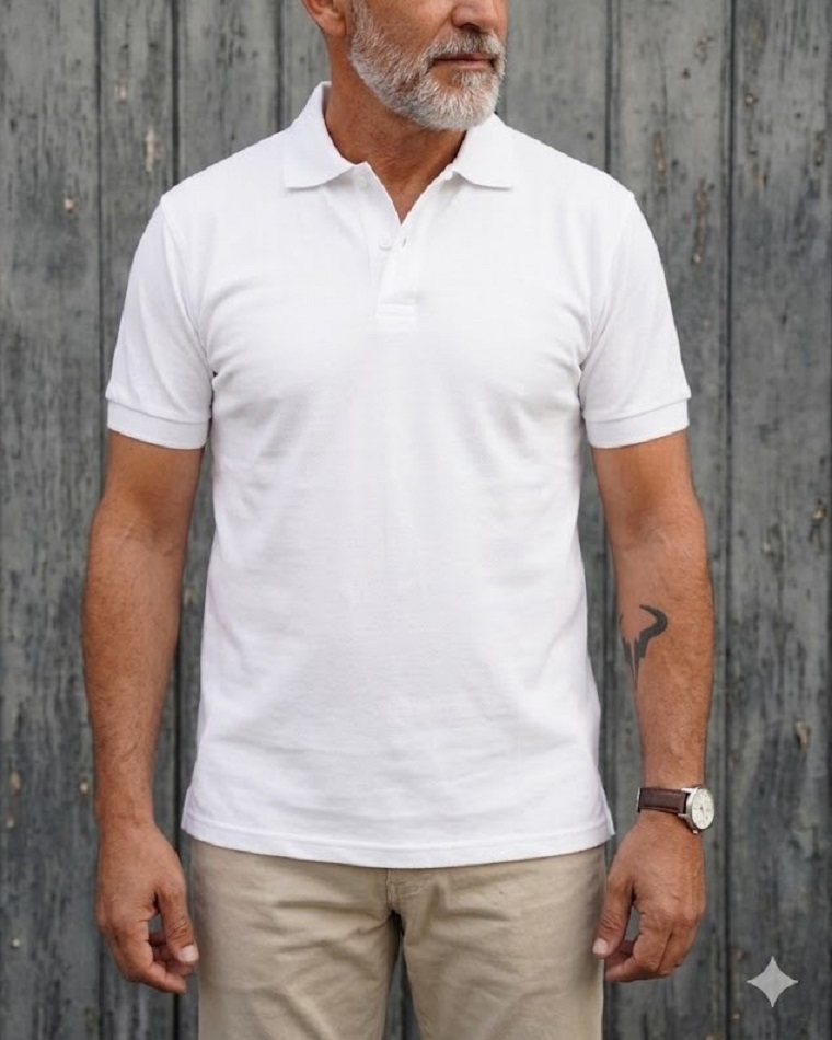 CHOMBA JEAN CARTIER PIQUE LISO PURO ALGODON SOLO TALLES ESPECIALES 2XL al 4XL.