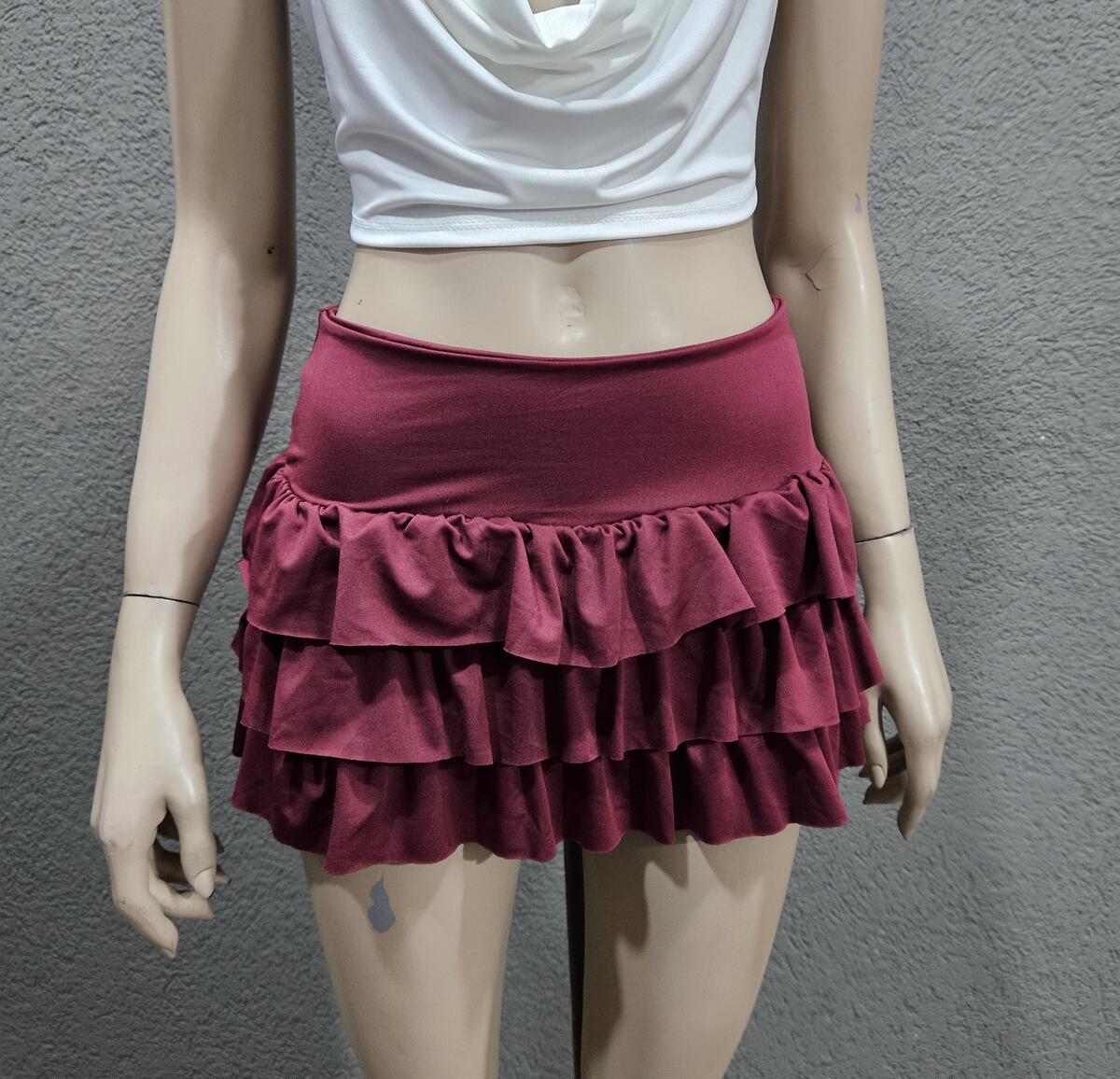 Pollera triple bolado