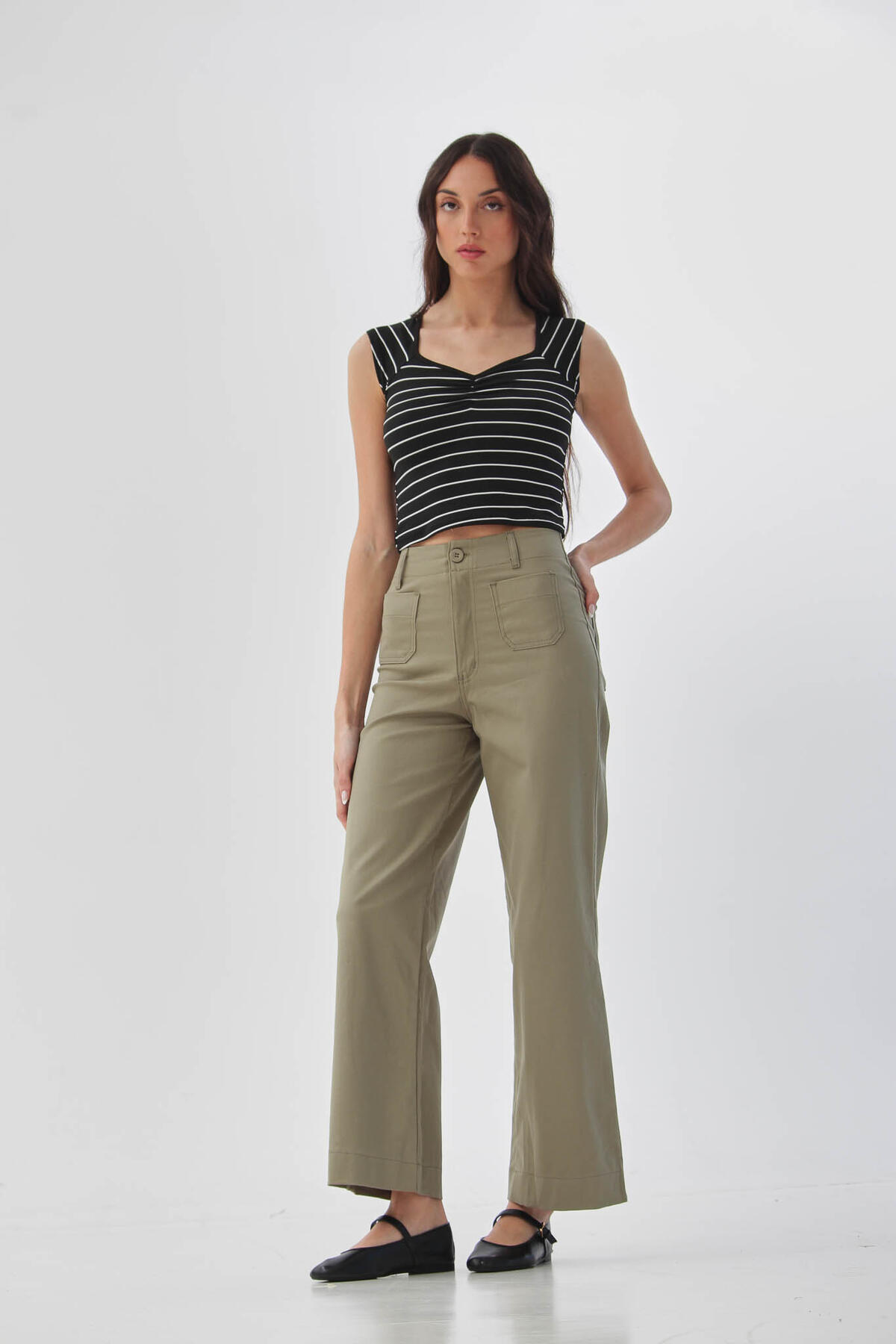 Pantalón Wide Leg con bolsillo delantero