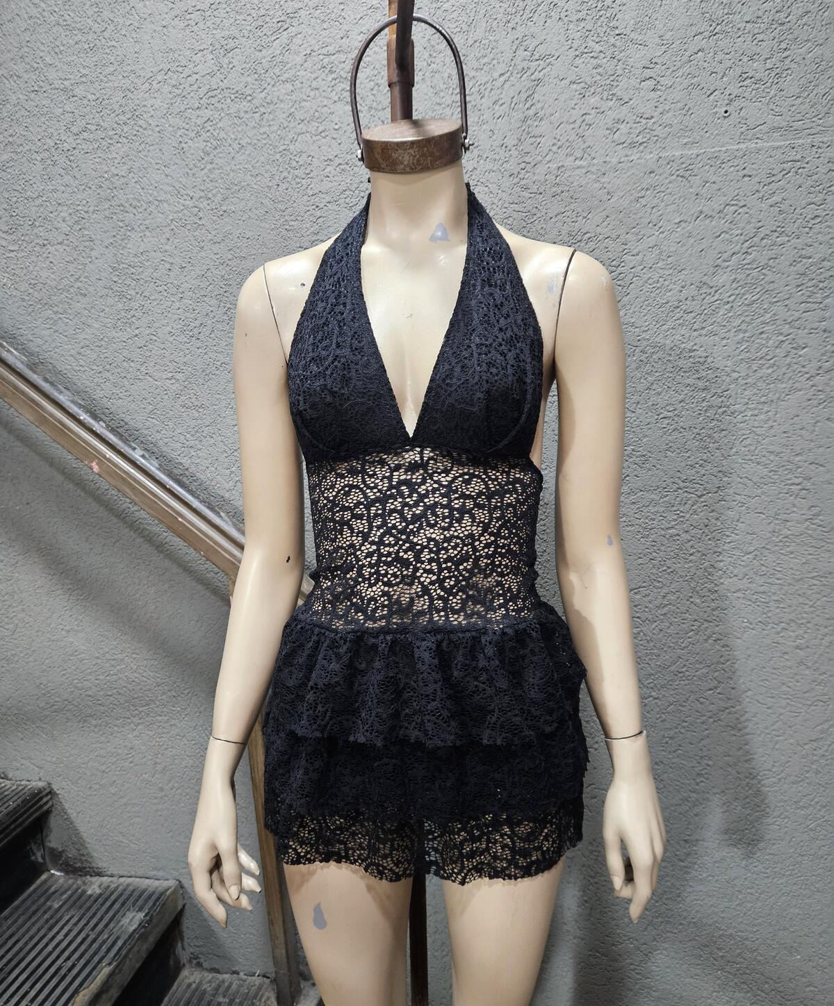 Vestido encaje bolado
