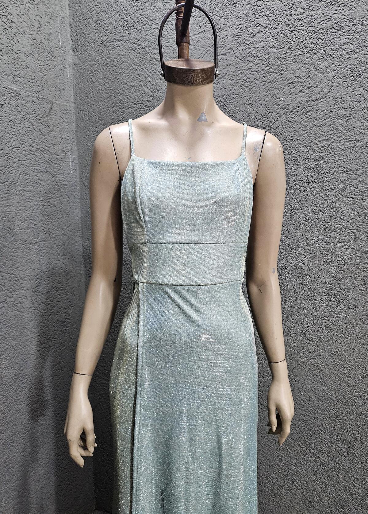 Vestido glitter recto
